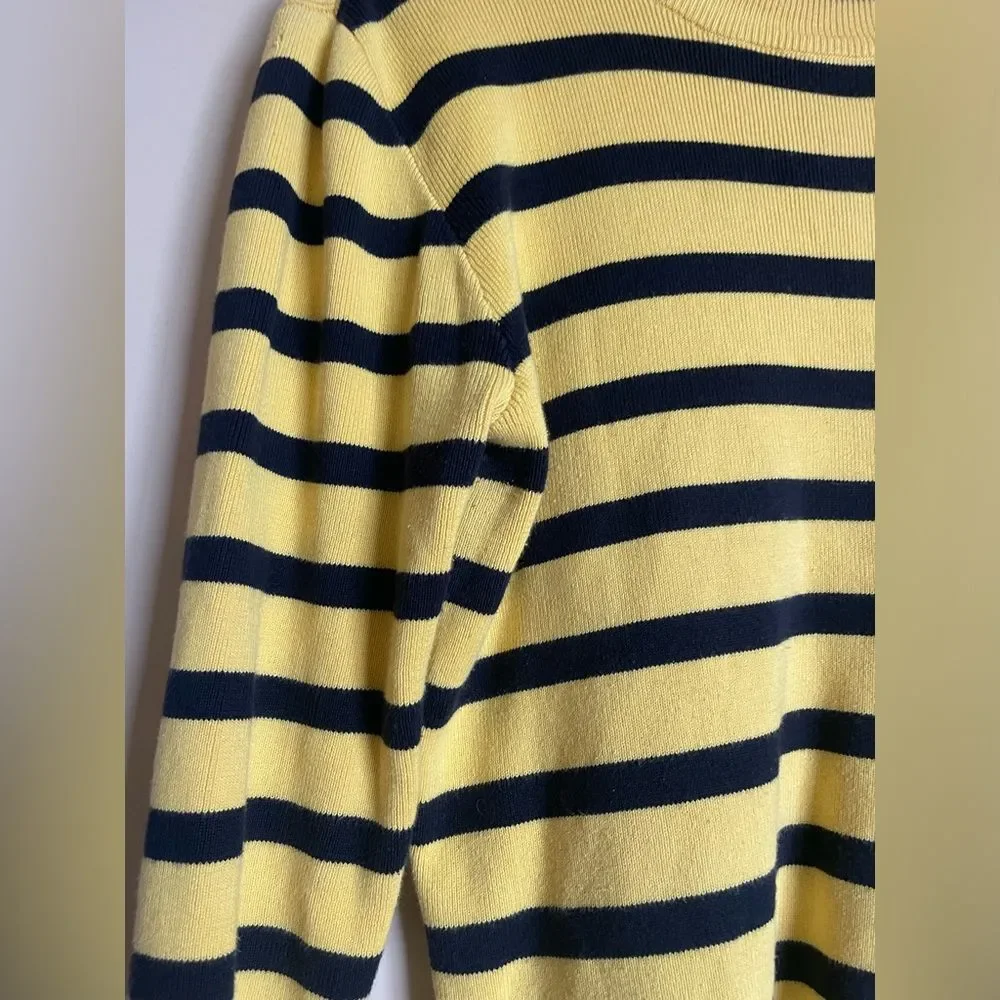 Tommy Hilfiger Jeans yellow navy striped sweater vintage 2001 women’s large